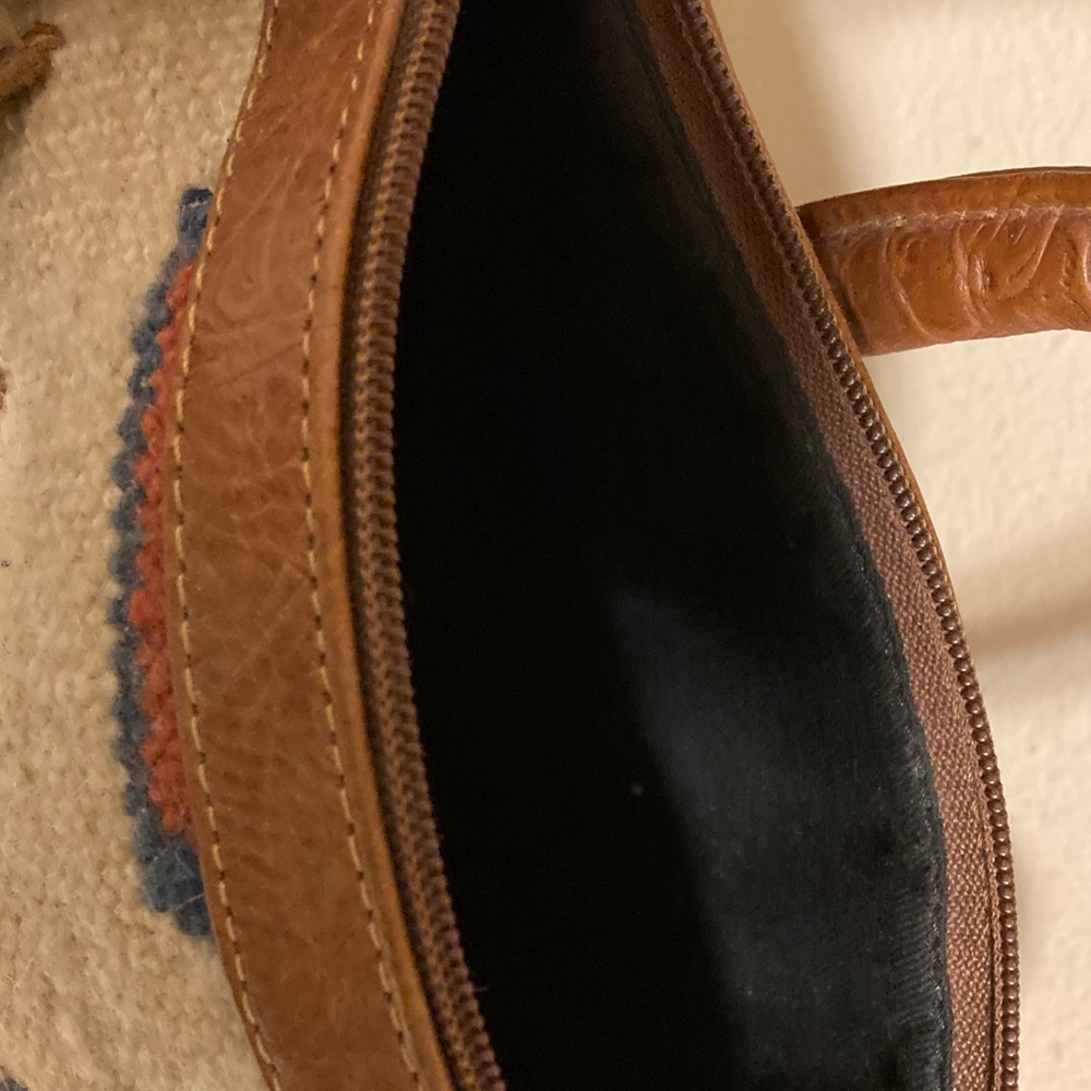 Brown and Red Patterned Shoulder Bag - image 3